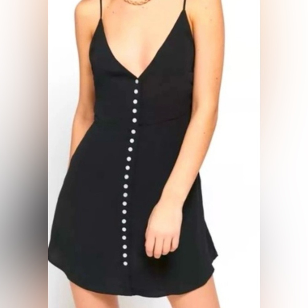 Urban Outfitters V-Neck Button-Front Slip Dress